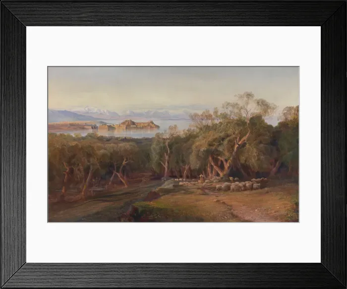 Framed Print : Corfu from Ascension, 1862. Creator: Edward Lear Framed Print : Corfu from Ascension, 1862. Creator: Edward Lear