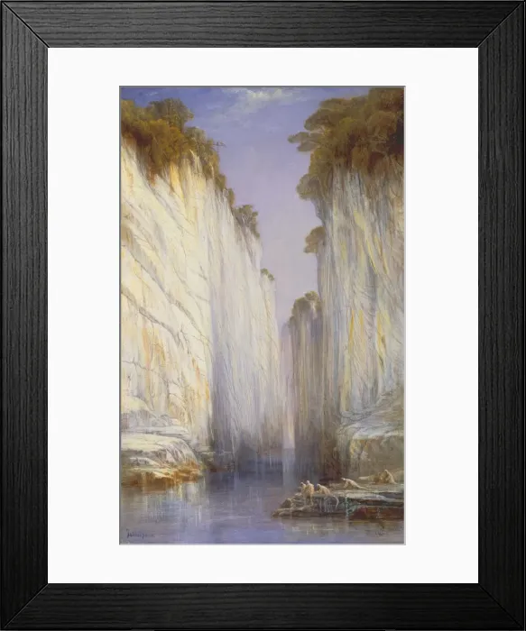 Framed Print : The Marble Rocks - Nerbudda Jubbolpore, 1882. Creator: Edward Lear Framed Print : The Marble Rocks - Nerbudda Jubbolpore, 1882. Creator: Edward Lear