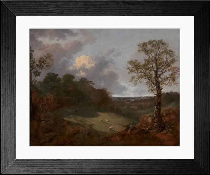 Framed Print : Wooded Landscape with a Cottage and Shepherd, 1748 to 1750. Creator: Thomas Gainsborough Framed Print : Wooded Landscape with a Cottage and Shepherd, 1748 to 1750. Creator: Thomas Gainsborough