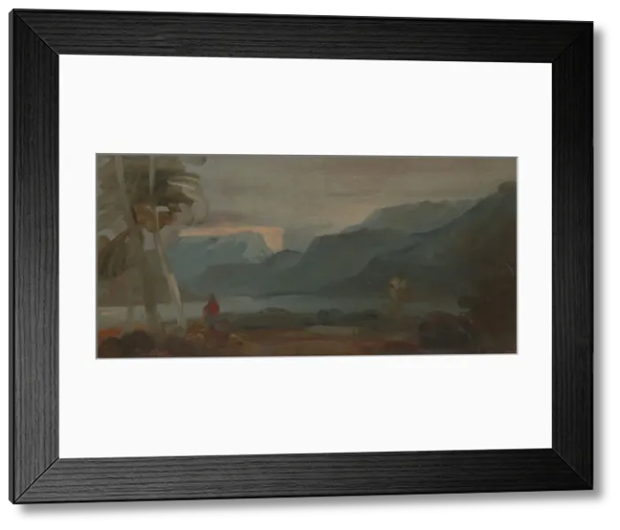 Framed Print : Mountainous Landscape with Figures and Cattle, 1806 to 1807. Creator: Unknown Framed Print : Mountainous Landscape with Figures and Cattle, 1806 to 1807. Creator: Unknown