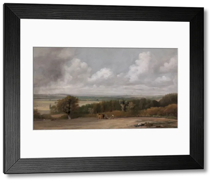 Framed Print : Ploughing Scene in Suffolk, 1824 to 1825. Creator: John Constable Framed Print : Ploughing Scene in Suffolk, 1824 to 1825. Creator: John Constable