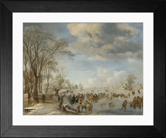 Framed Print : Winter in Holland: Skating Scene, 1645. Creator: Aert van der Neer Framed Print : Winter in Holland: Skating Scene, 1645. Creator: Aert van der Neer