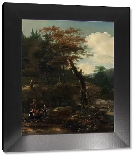 Wooded Landscape with Travelers, late 1640s. Creator: Adam Pynacker