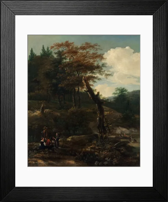 Framed Print : Wooded Landscape with Travelers, late 1640s. Creator: Adam Pynacker Framed Print : Wooded Landscape with Travelers, late 1640s. Creator: Adam Pynacker