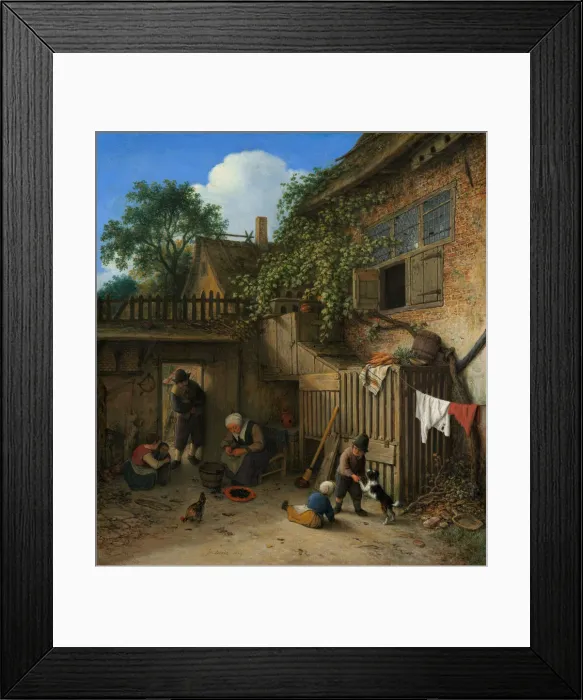 Framed Print : The Cottage Dooryard, 1673. Creator: Adriaen van Ostade Framed Print : The Cottage Dooryard, 1673. Creator: Adriaen van Ostade
