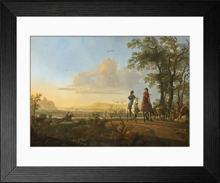 Framed Print : Horsemen and Herdsmen with Cattle, 1655 / 1660. Creator: Aelbert Cuyp Framed Print : Horsemen and Herdsmen with Cattle, 1655 / 1660. Creator: Aelbert Cuyp