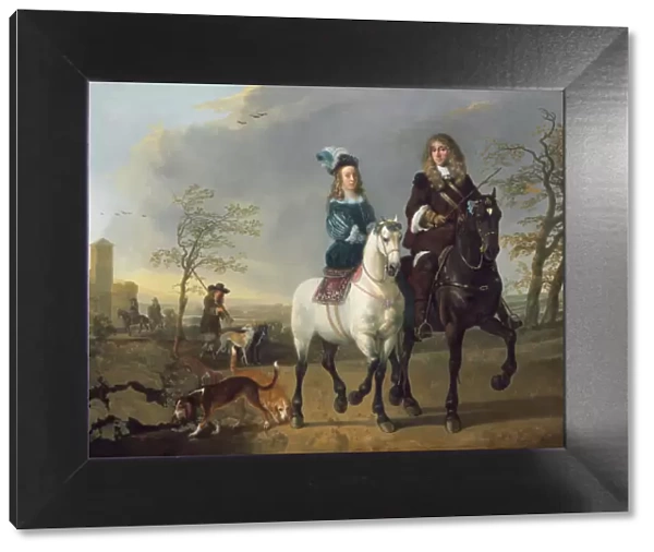 Lady and Gentleman on Horseback, c. 1655, reworked 1660  /  1665. Creator: Aelbert Cuyp
