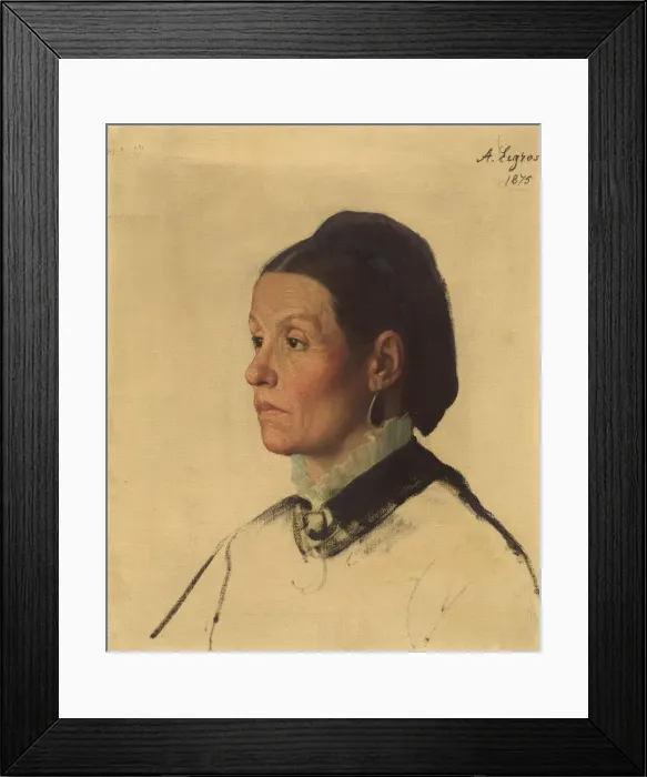 Framed Print : Portrait of a Woman, 1875. Creator: Alphonse Legros Framed Print : Portrait of a Woman, 1875. Creator: Alphonse Legros