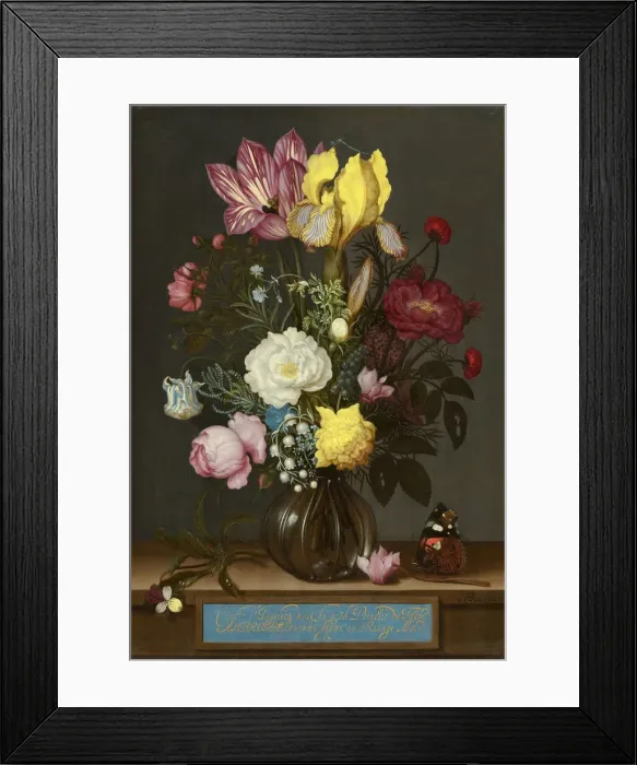 Framed Print : Bouquet of Flowers in a Glass Vase, 1621. Creator: Ambrosius Bosschaert the Elder Framed Print : Bouquet of Flowers in a Glass Vase, 1621. Creator: Ambrosius Bosschaert the Elder