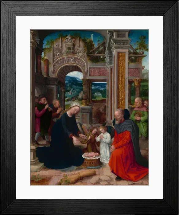 Framed Print : The Adoration of the Shepherds, probably 1520 / 1540. Creator: Adriaen Isenbrandt Framed Print : The Adoration of the Shepherds, probably 1520 / 1540. Creator: Adriaen Isenbrandt