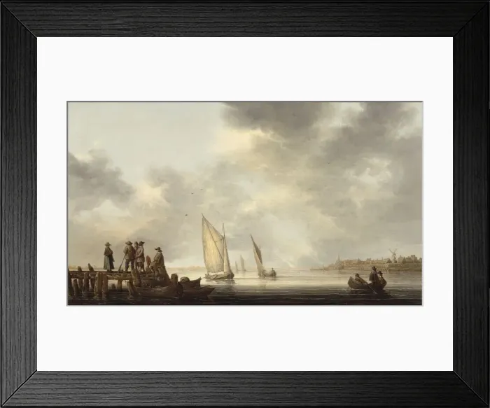 Framed Print : A Pier Overlooking Dordrecht, early 1640s. Creator: Aelbert Cuyp Framed Print : A Pier Overlooking Dordrecht, early 1640s. Creator: Aelbert Cuyp