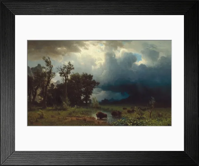 Framed Print : Buffalo Trail: The Impending Storm, 1869. Creator: Albert Bierstadt Framed Print : Buffalo Trail: The Impending Storm, 1869. Creator: Albert Bierstadt