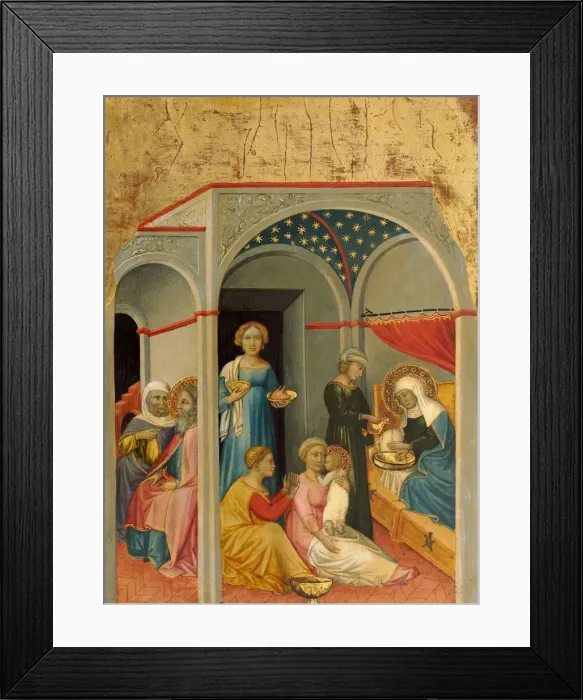 Framed Print : The Nativity of the Virgin, c. 1400 / 1405. Creator: Andrea di Bartolo Framed Print : The Nativity of the Virgin, c. 1400 / 1405. Creator: Andrea di Bartolo