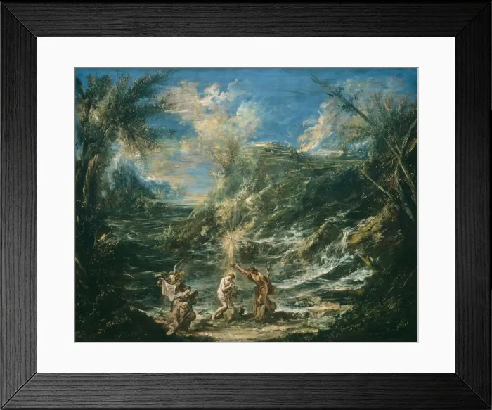 Framed Print : The Baptism of Christ, c. 1740. Creator: Alessandro Magnasco Framed Print : The Baptism of Christ, c. 1740. Creator: Alessandro Magnasco
