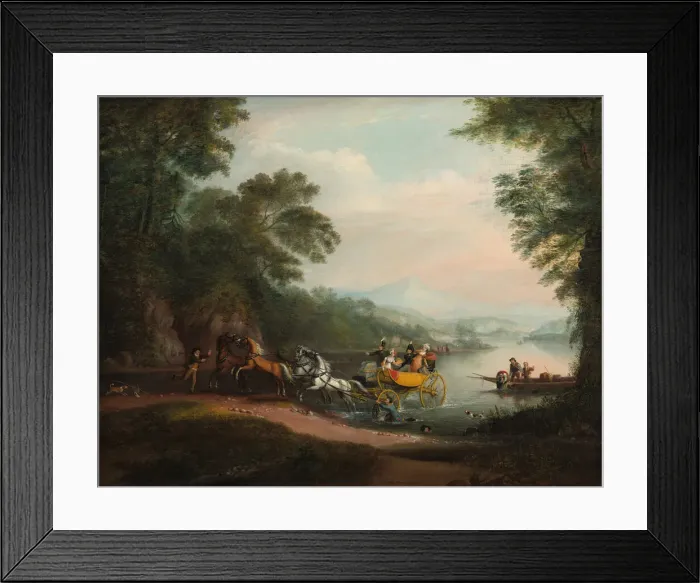 Framed Print : Mishap at the Ford, 1818. Creator: Alvan Fisher Framed Print : Mishap at the Ford, 1818. Creator: Alvan Fisher