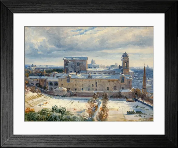 Framed Print : Santa Trinitadei Monti in the Snow, 1825 / 1830. Creator: AndreGiroux Framed Print : Santa Trinitadei Monti in the Snow, 1825 / 1830. Creator: AndreGiroux