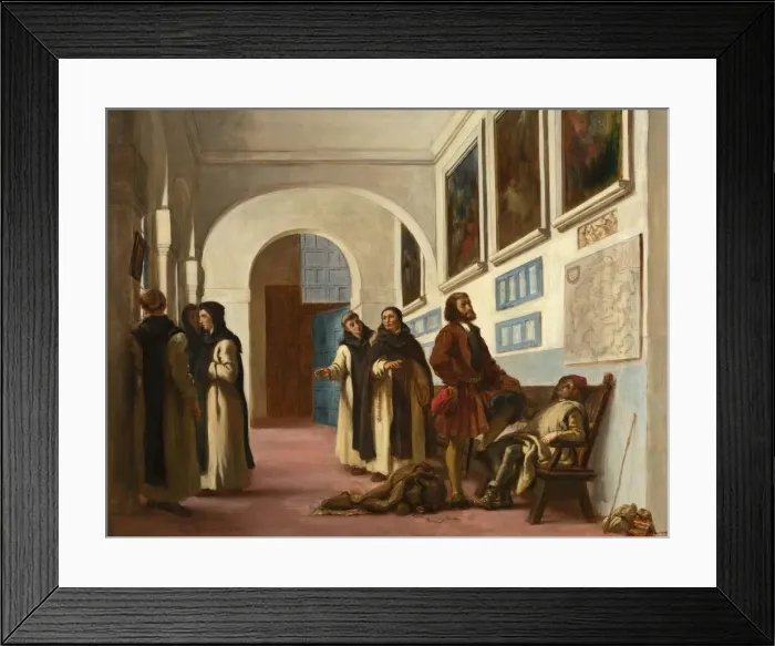 Framed Print : Christopher Columbus and His Son at La Rabida, 1838. Creator: Eugene Delacroix Framed Print : Christopher Columbus and His Son at La Rabida, 1838. Creator: Eugene Delacroix