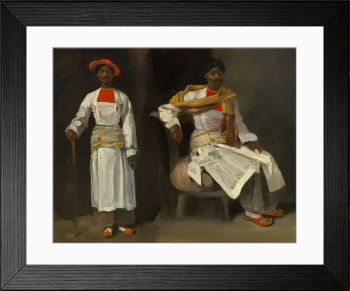 Framed Print : Two Studies of an Indian from Calcutta, Seated and Standing, c. 1823 / 1824 Framed Print : Two Studies of an Indian from Calcutta, Seated and Standing, c. 1823 / 1824