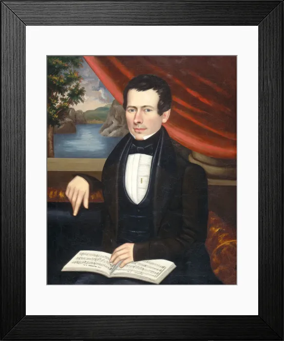 Framed Print : Man with a Tune Book: Possibly Mr. Cook, c. 1838. Creator: Erastus Salisbury Field Framed Print : Man with a Tune Book: Possibly Mr. Cook, c. 1838. Creator: Erastus Salisbury Field