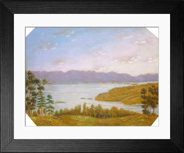 Framed Print : Leverett Pond, c. 1860 / 1880. Creator: Erastus Salisbury Field Framed Print : Leverett Pond, c. 1860 / 1880. Creator: Erastus Salisbury Field