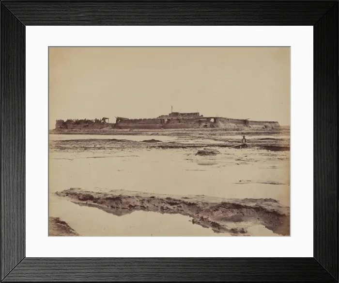 Framed Print : Exterior of North Taku Fort on Peiho River, Showing the English and French Entrance