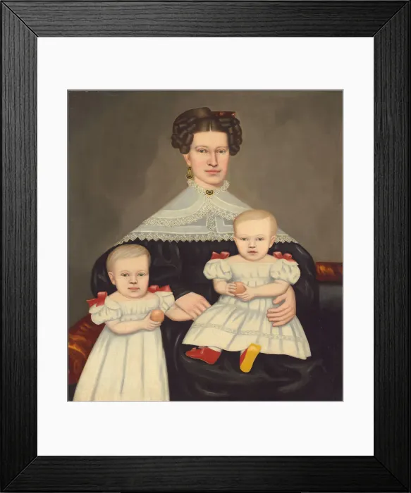 Framed Print : Mrs. Paul Smith Palmer and Her Twins, 1835 / 1838. Creator: Erastus Salisbury Field Framed Print : Mrs. Paul Smith Palmer and Her Twins, 1835 / 1838. Creator: Erastus Salisbury Field