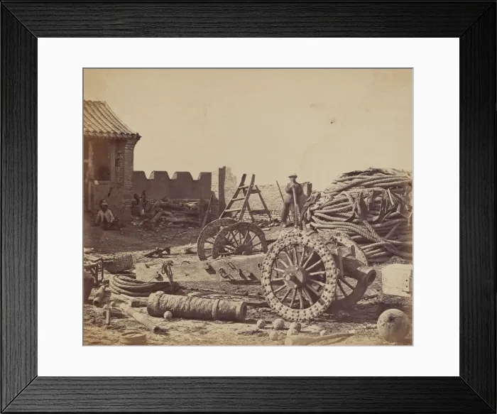 Framed Print : Interior of Pehtang Fort Showing the Magazine and Wooden Gun, August 1, 1860, 1860 Framed Print : Interior of Pehtang Fort Showing the Magazine and Wooden Gun, August 1, 1860, 1860