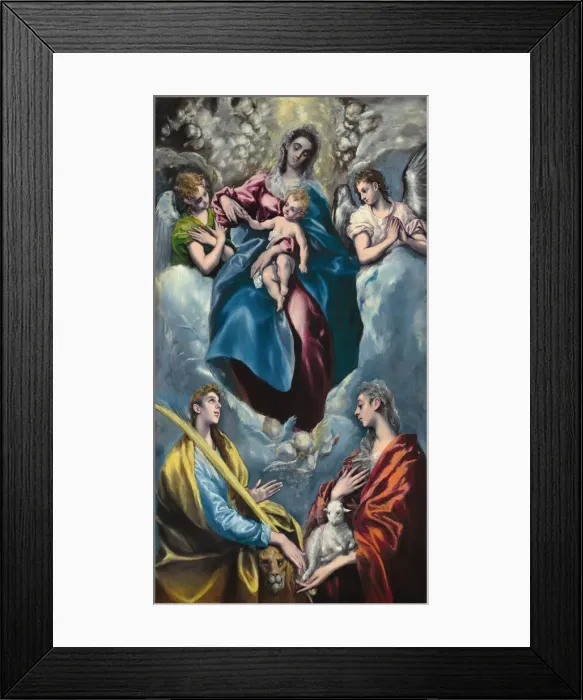 Framed Print : Madonna and Child with Saint Martina and Saint Agnes, 1597 / 1599. Creator: El Greco Framed Print : Madonna and Child with Saint Martina and Saint Agnes, 1597 / 1599. Creator: El Greco