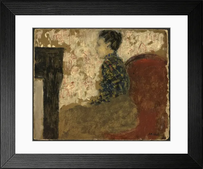 Framed Print : Woman Sitting by the Fireside, c. 1894. Creator: Edouard Vuillard Framed Print : Woman Sitting by the Fireside, c. 1894. Creator: Edouard Vuillard