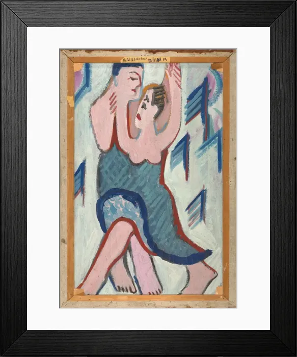 Framed Print : Dancing Couple in the Snow [reverse], 1928-1929. Creator: Ernst Kirchner