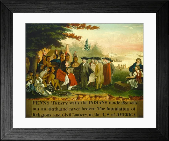 Framed Print : Penns Treaty with the Indians, c. 1840 / 1844. Creator: Edward Hicks Framed Print : Penns Treaty with the Indians, c. 1840 / 1844. Creator: Edward Hicks