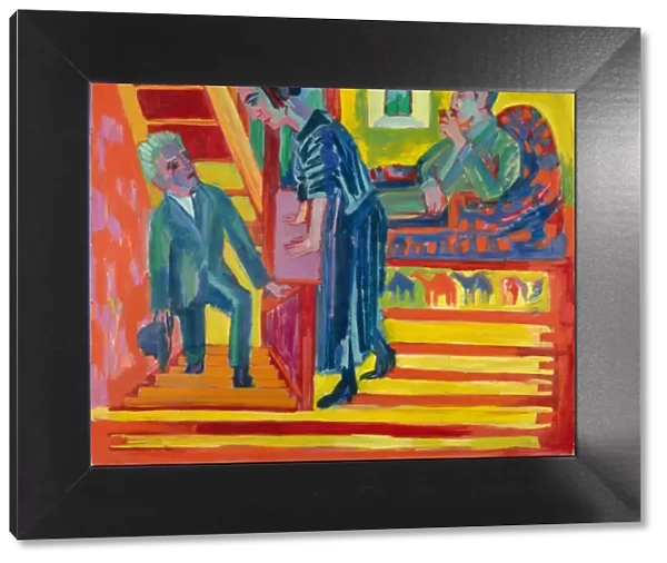 The Visit - Couple and Newcomer, 1922. Creator: Ernst Kirchner