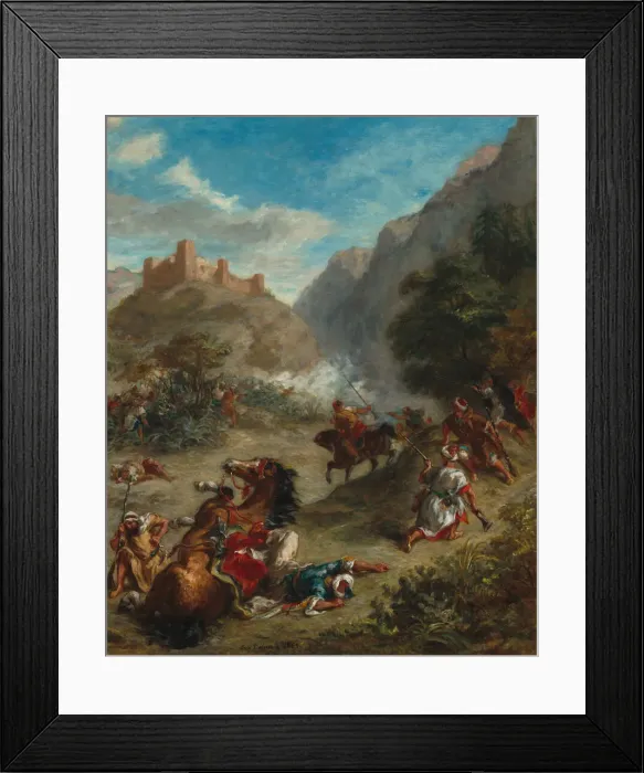 Framed Print : Arabs Skirmishing in the Mountains, 1863. Creator: Eugene Delacroix Framed Print : Arabs Skirmishing in the Mountains, 1863. Creator: Eugene Delacroix
