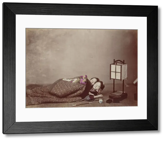 Framed Print : Sleeping Beauties, 1868. Creator: Felice Beato Framed Print : Sleeping Beauties, 1868. Creator: Felice Beato