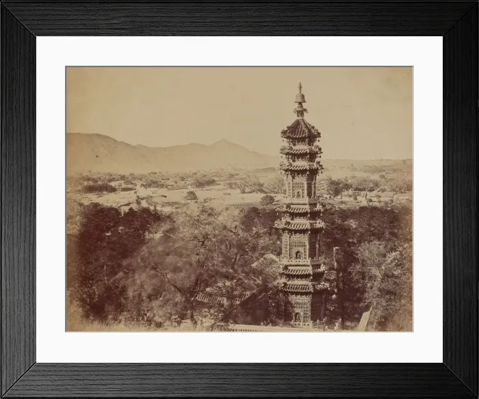 Framed Print : View of the Summer Palace Yuen Min Yuen, Pekin, Showing the Pagoda... October 1860, 1860 Framed Print : View of the Summer Palace Yuen Min Yuen, Pekin, Showing the Pagoda... October 1860, 1860