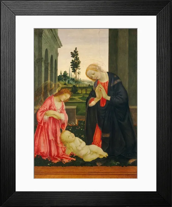Framed Print : The Adoration of the Child, c. 1475 / 1480. Creator: Filippino Lippi Framed Print : The Adoration of the Child, c. 1475 / 1480. Creator: Filippino Lippi