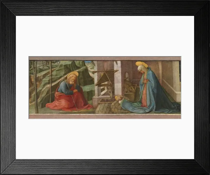 Framed Print : The Nativity, probably c. 1445. Creators: Filippo Lippi, Workshop of Fra Filippo Lippi Framed Print : The Nativity, probably c. 1445. Creators: Filippo Lippi, Workshop of Fra Filippo Lippi