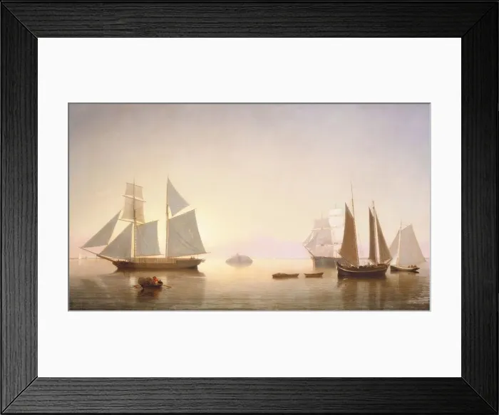 Framed Print : Becalmed off Halfway Rock, 1860. Creator: Fitz Hugh Lane Framed Print : Becalmed off Halfway Rock, 1860. Creator: Fitz Hugh Lane