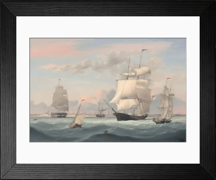 Framed Print : New York Harbor, 1852. Creator: Fitz Hugh Lane Framed Print : New York Harbor, 1852. Creator: Fitz Hugh Lane