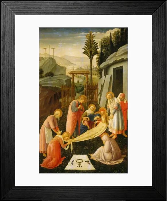 Framed Print : The Entombment of Christ, c. 1450. Creator: Fra Angelico Framed Print : The Entombment of Christ, c. 1450. Creator: Fra Angelico