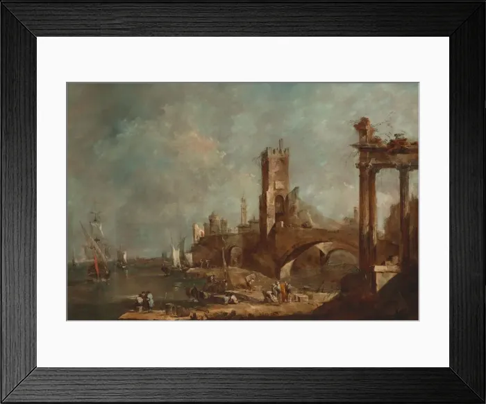 Framed Print : Capriccio of a Harbor, c. 1760 / 1770. Creator: Francesco Guardi Framed Print : Capriccio of a Harbor, c. 1760 / 1770. Creator: Francesco Guardi