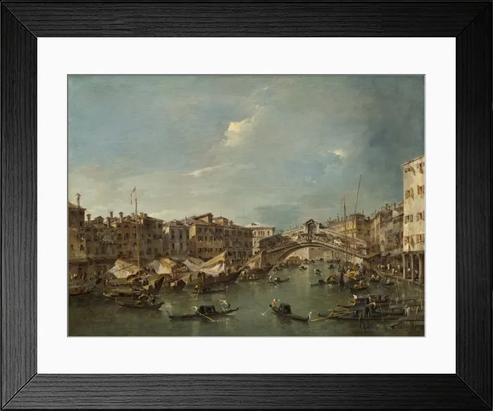 Framed Print : Grand Canal with the Rialto Bridge, Venice, probably c. 1780. Creator: Francesco Guardi Framed Print : Grand Canal with the Rialto Bridge, Venice, probably c. 1780. Creator: Francesco Guardi
