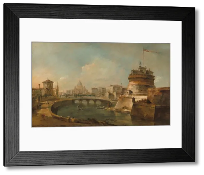 Framed Print : Fanciful View of the Castel Sant Angelo, Rome, c. 1785. Creator: Francesco Guardi Framed Print : Fanciful View of the Castel Sant Angelo, Rome, c. 1785. Creator: Francesco Guardi