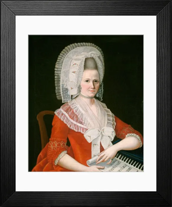 Framed Print : Lady Wearing a Large White Cap, c. 1780. Creator: Unknown Framed Print : Lady Wearing a Large White Cap, c. 1780. Creator: Unknown