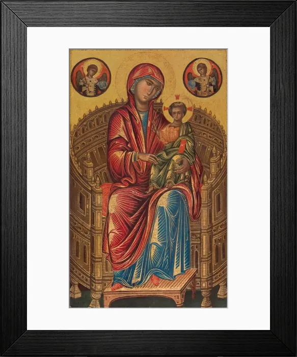 Framed Print : Madonna and Child on a Curved Throne, c. 1260 / 1280. Creator: Unknown Framed Print : Madonna and Child on a Curved Throne, c. 1260 / 1280. Creator: Unknown