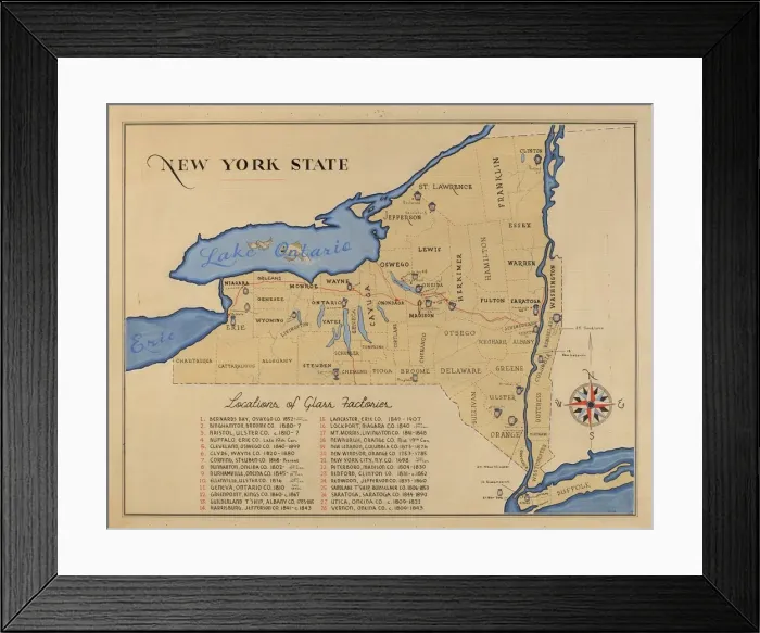 Framed Print : Map of New York State, 1935 / 1942. Creator: Unknown Framed Print : Map of New York State, 1935 / 1942. Creator: Unknown