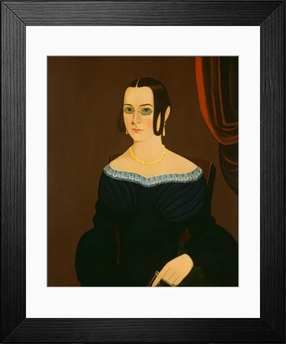 Framed Print : Lady Wearing Spectacles, c. 1840. Creator: Unknown Framed Print : Lady Wearing Spectacles, c. 1840. Creator: Unknown