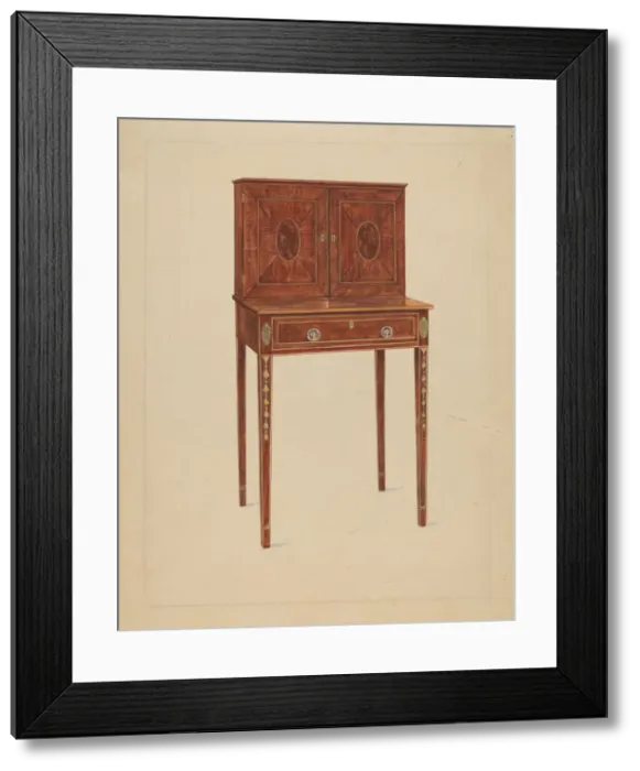 Framed Print : Ladys Writing Cabinet, 1935 / 1942. Creator: Unknown Framed Print : Ladys Writing Cabinet, 1935 / 1942. Creator: Unknown