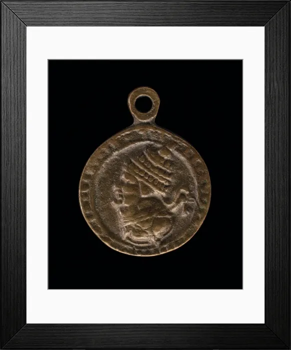 Framed Print : Satirical Head of a Pope [obverse], c. 1540. Creator: Unknown