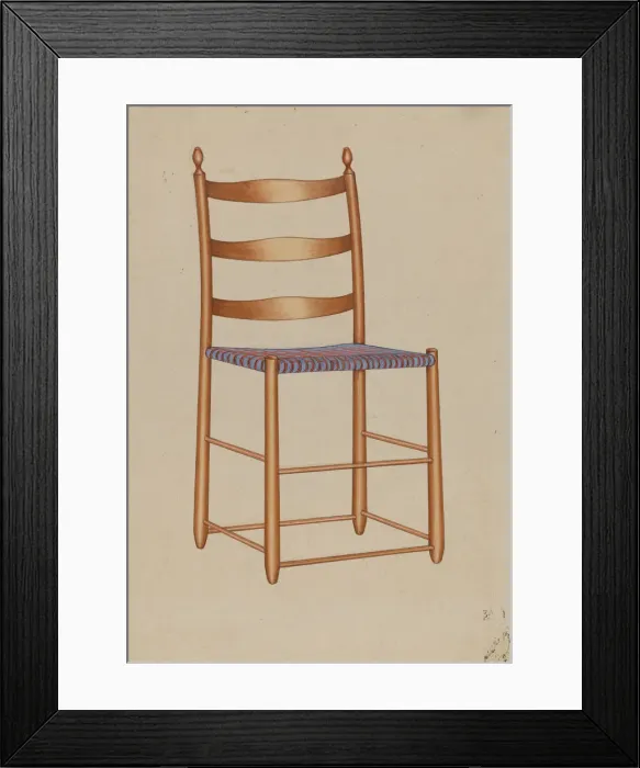 Framed Print : Shaker Chair, 1935 / 1942. Creator: Unknown Framed Print : Shaker Chair, 1935 / 1942. Creator: Unknown
